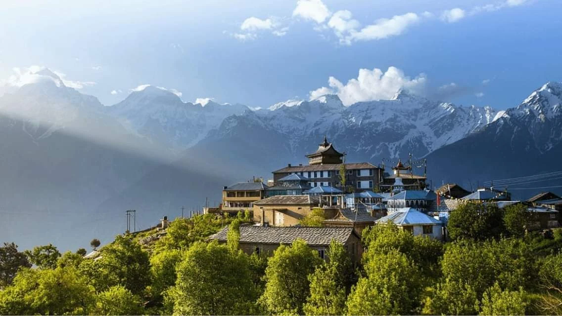 Kinner Kailash view from Kalpa in Kalpa for route-specific taxi planning