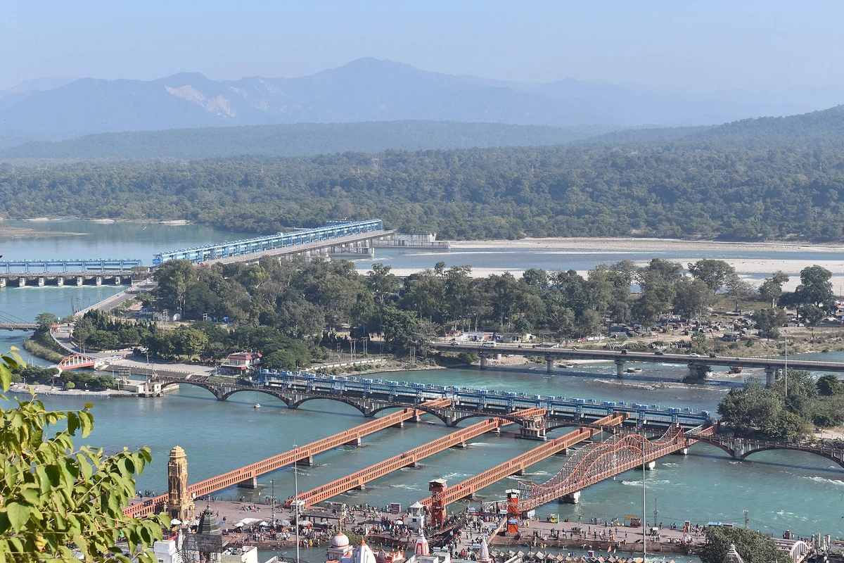 Drone city view haridwar in Haridwar