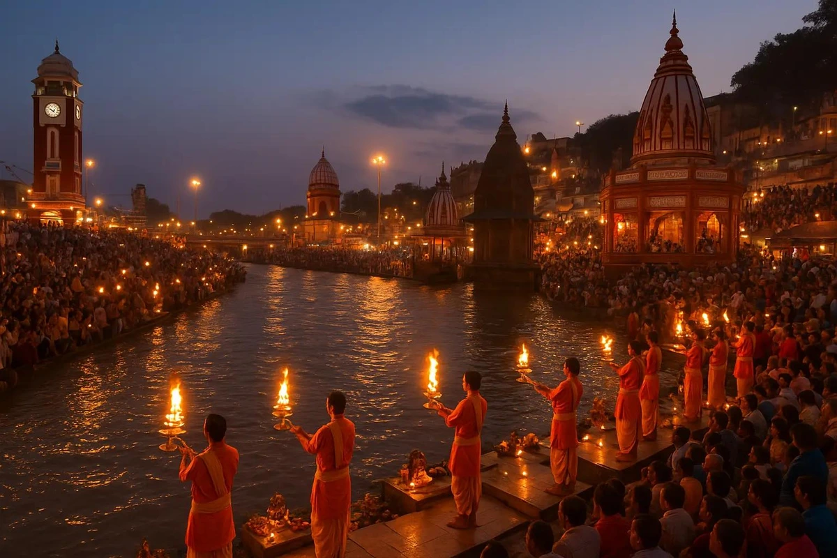 Har Ki Pauri Ganga Aarti in Night in Haridwar