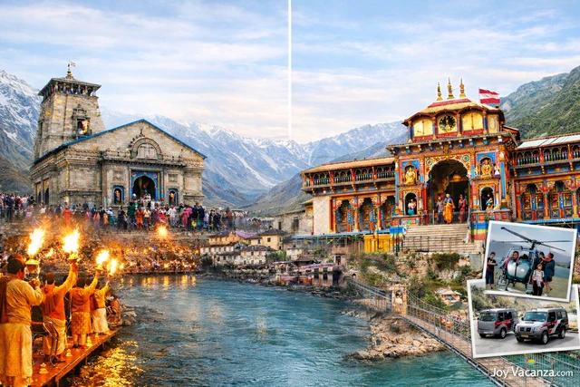Night temple lighting kedarnath colorfull for Badri-Kedar Yatra Ex Delhi itinerary