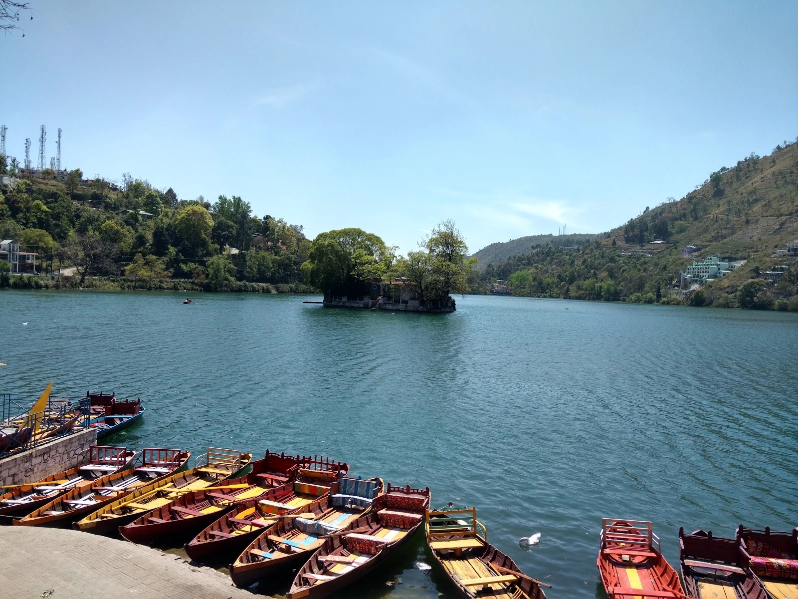 Bhimtal Lake sightseeing stop on Lake Paradise Nainital Escape Taxi Package route