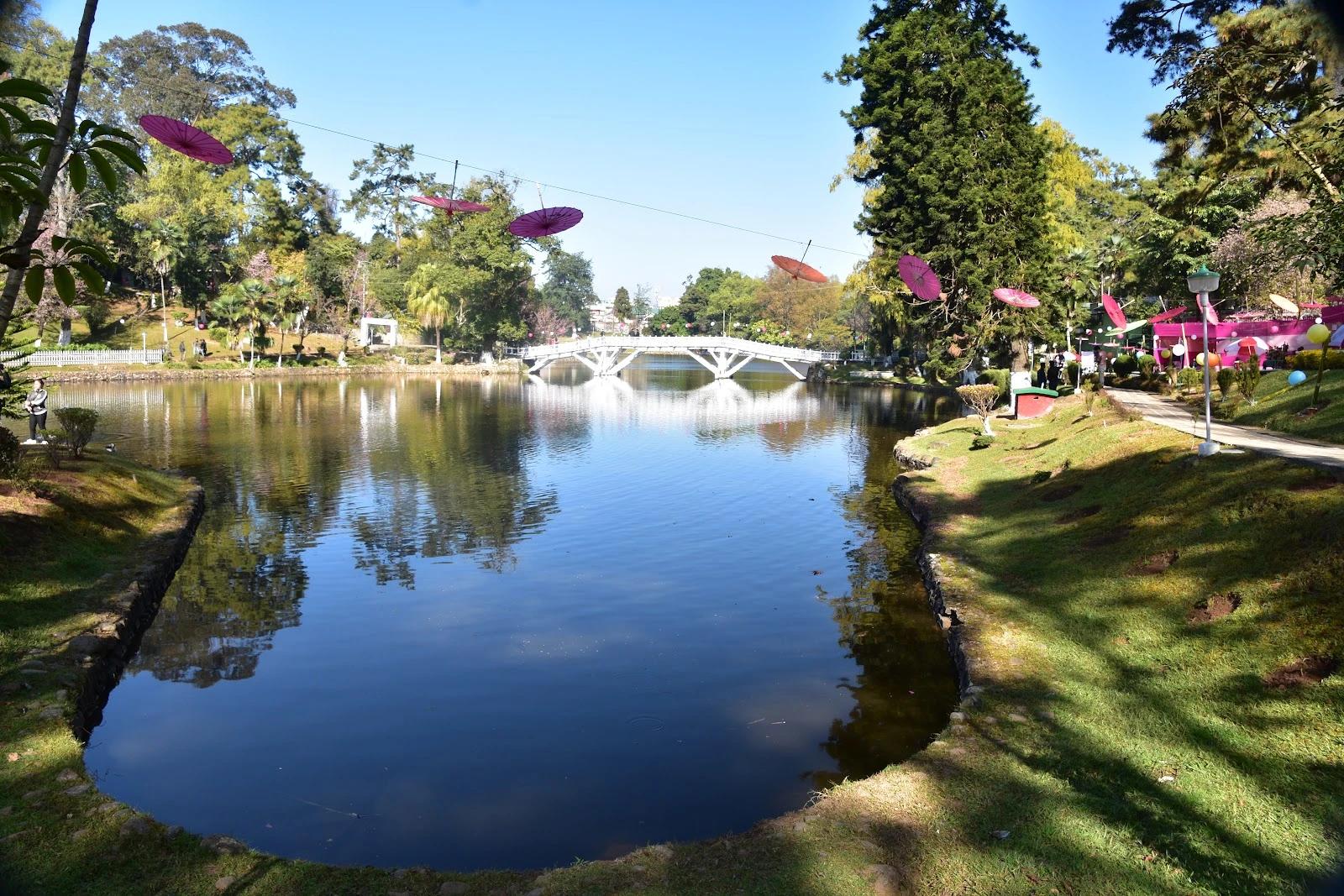Ward's Lake sightseeing stop on Shillong Cherrapunjee Dawki Guwahati Taxi Package route